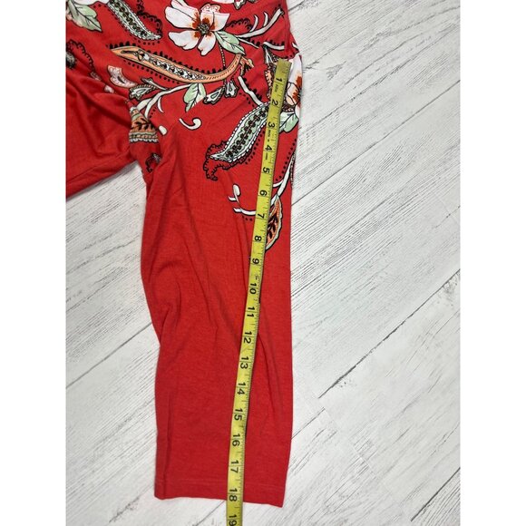 JM Collection Womens Size 1X Coral Floral Print 3/4 Sleeve Top - Picture 4 of 11
